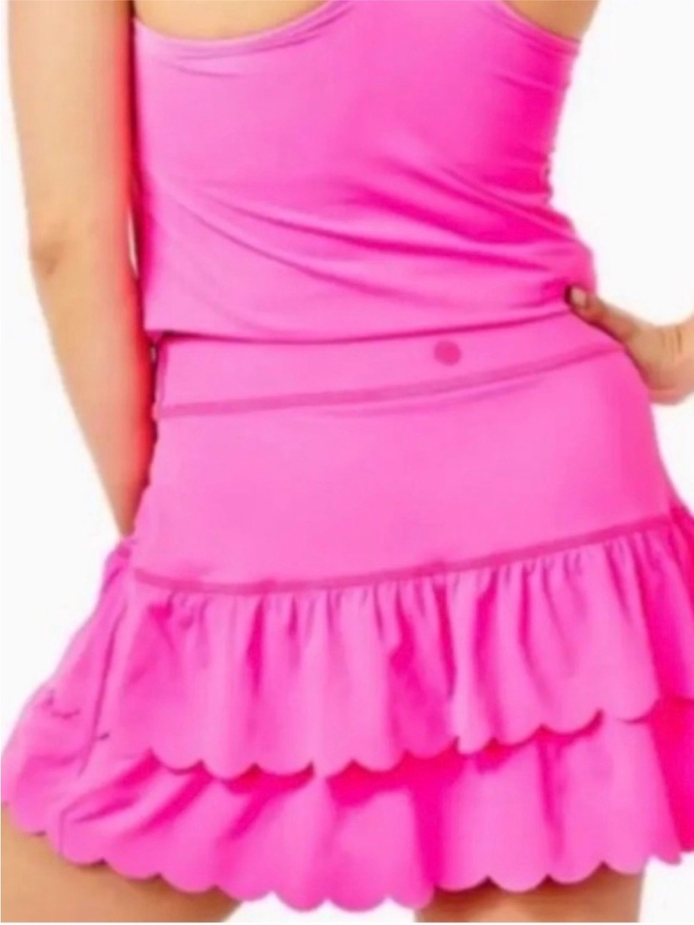 Lilly Pulitzer Bright Hot Pink Ruffled Mini Skirt